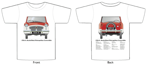 Austin/Nash Metropolitan Convertible 1956-61 T-shirt Front & Back